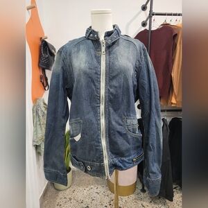 Y2K Denim Zip-Up Jacket